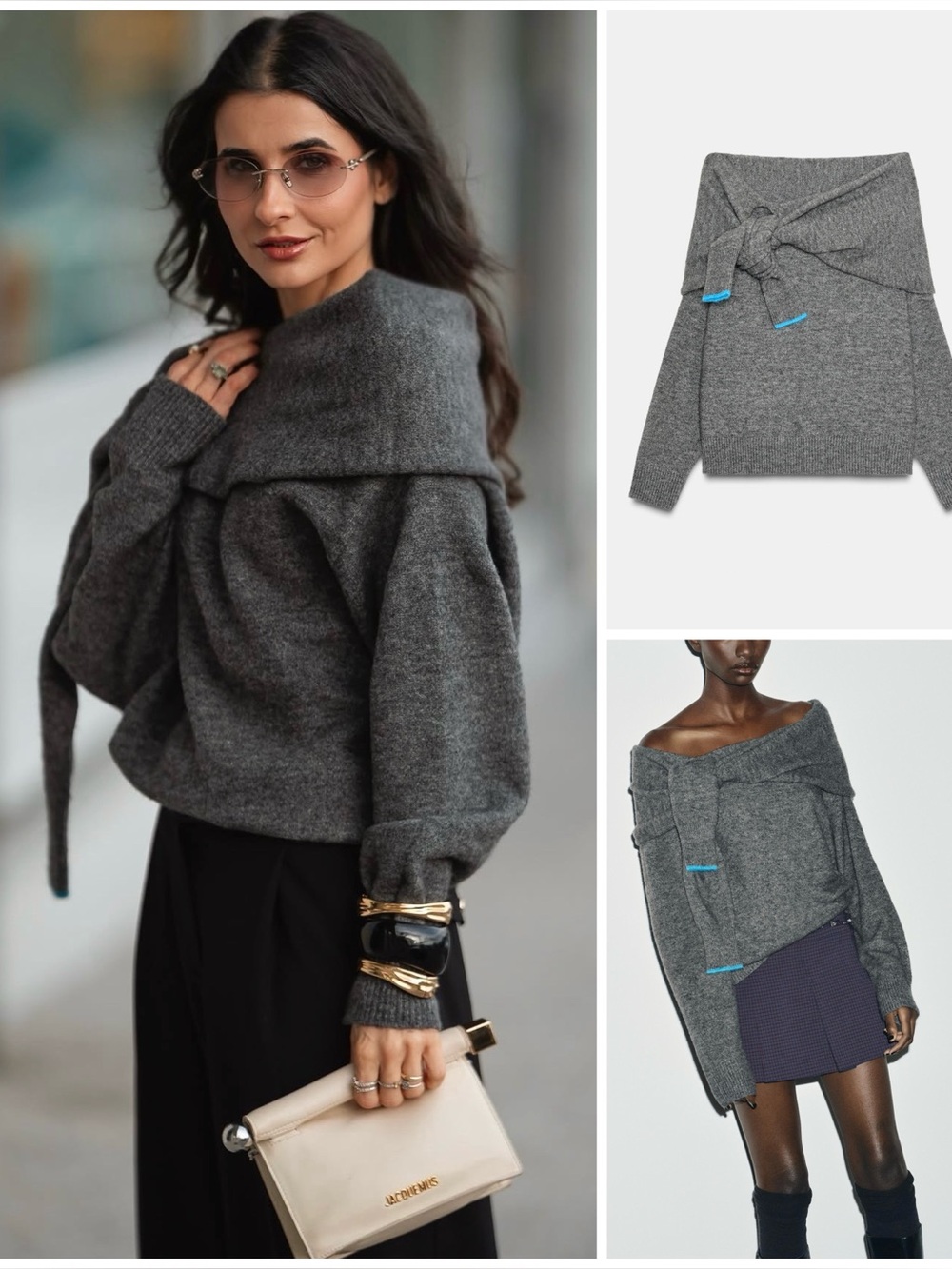 ZARA ~ Off-the-shoulder knitted jumper
